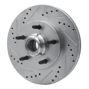 Ford F-150 Brake Rotor (1) - Front Left - R1 Concepts - Drilled & Slotted - Silver - `00-`04